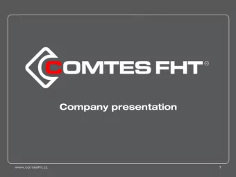 Company presentation  www.comtesfht.cz  1  Top Innovation,  Complex service in metals  This is