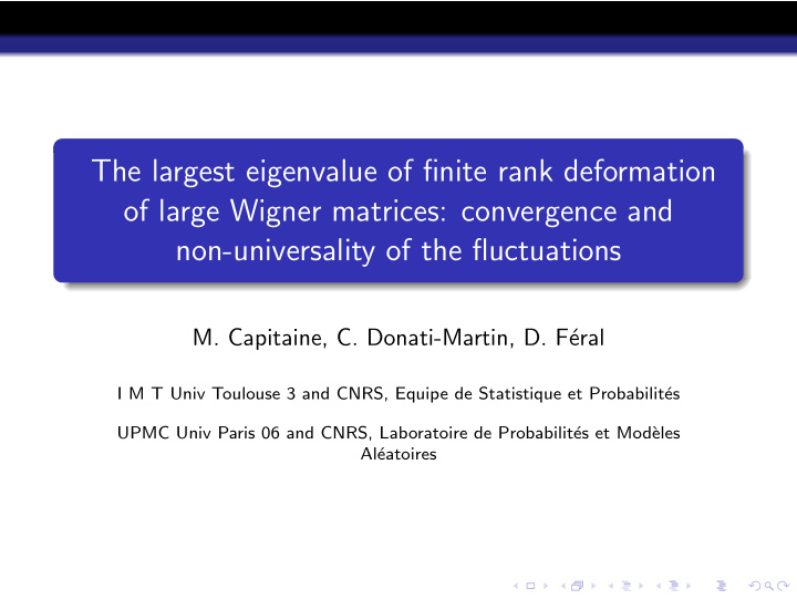 the largest eigenvalue of finite rank deformation of