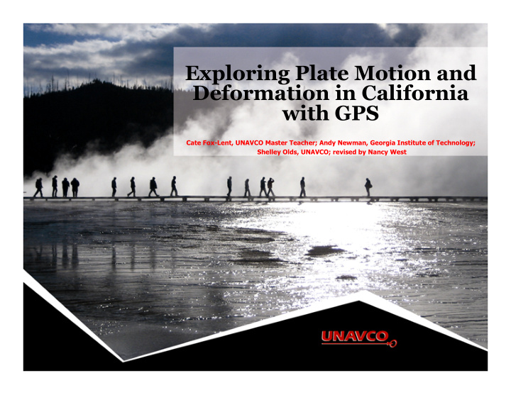 exploring plate motion and deformation in california