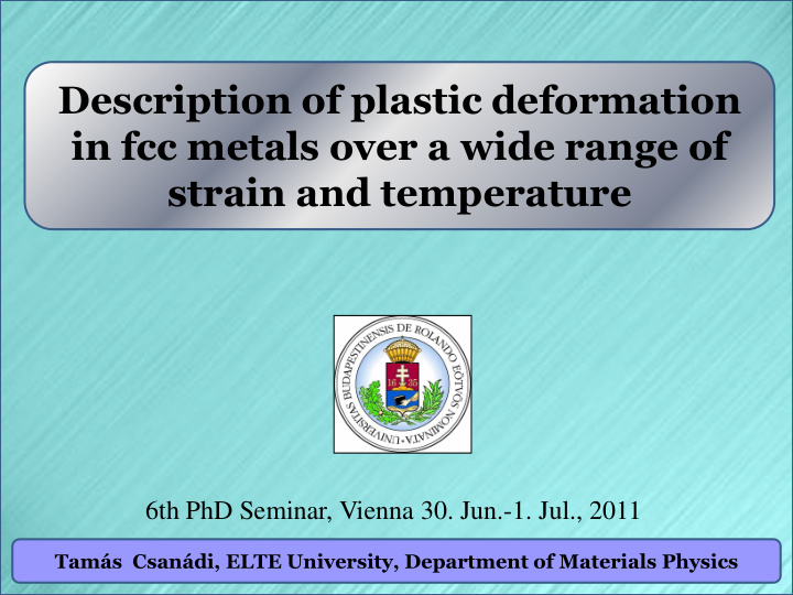 description of plastic deformation