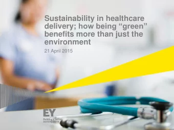 benefits more than just the  environment  21 April 2015 Overview of todays session  What is