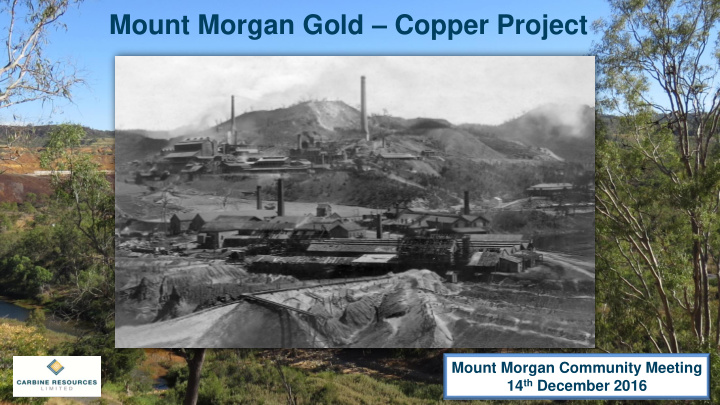 mount morgan gold copper project