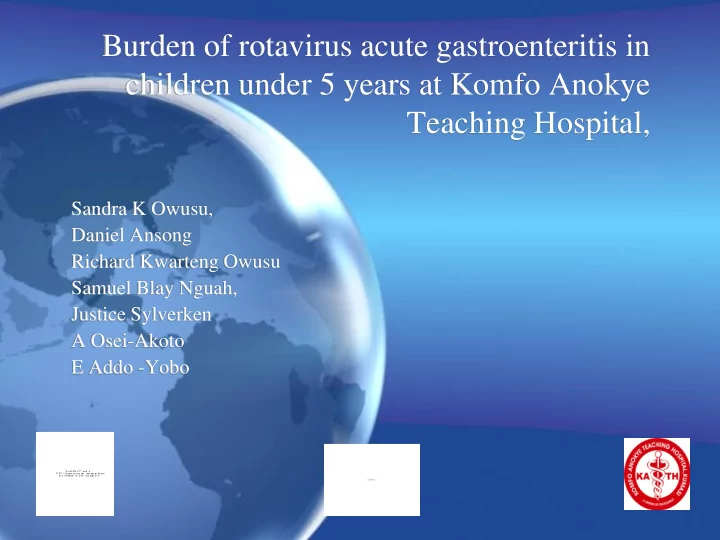 burden of rotavirus acute gastroenteritis in children