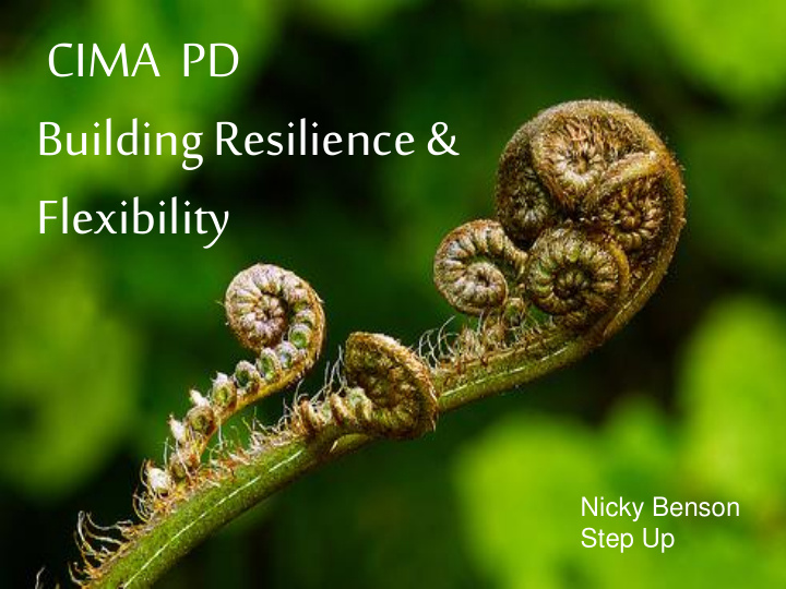 cima pd building resilience amp