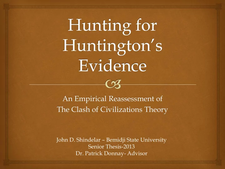 an empirical reassessment of