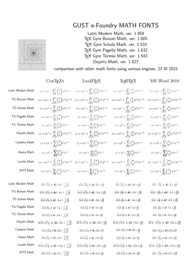 gust e foundry math fonts