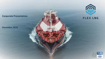 December, 2019  1  FORWARD-LOOKING STATEMENTS  MATTERS DISCUSSED IN THIS PRESENTATION MAY