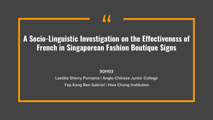 a socio linguistic investigation on the effectiveness of