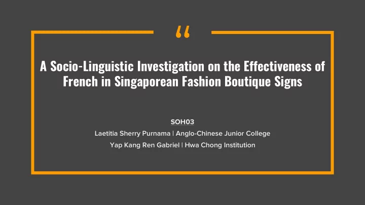 a socio linguistic investigation on the effectiveness of