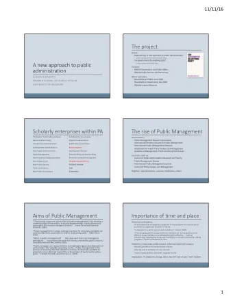 The  project  Books   Statecrafting:  A  new  approach  to  public