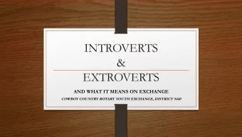 INTROVERTS  &amp;  EXTROVERTS  AND WHAT IT MEANS ON EXCHANGE  COWBOY COUNTRY ROTARY YOUTH EXCHANGE,