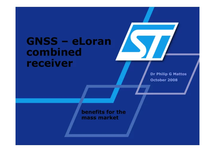 gnss eloran combined receiver
