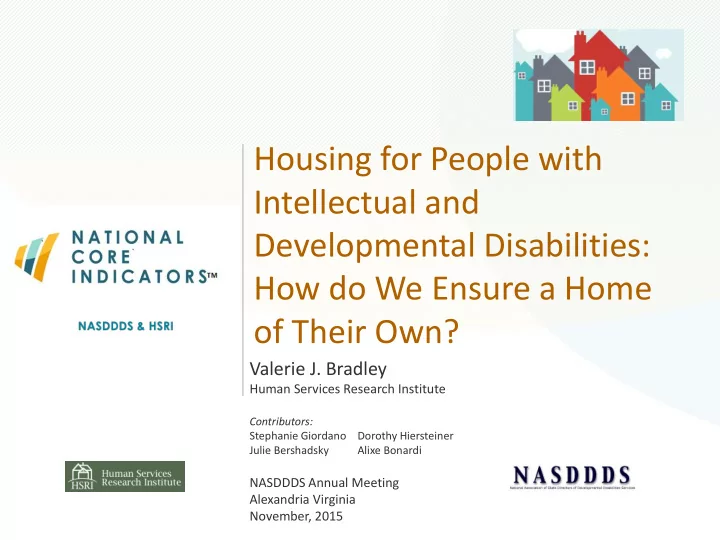 housing for people with