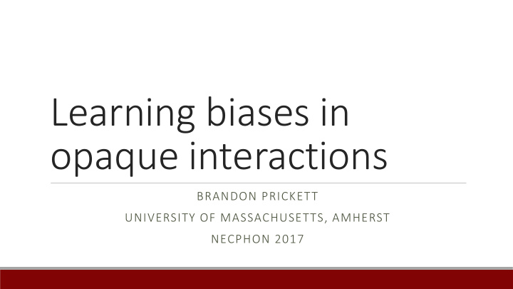 learning biases in