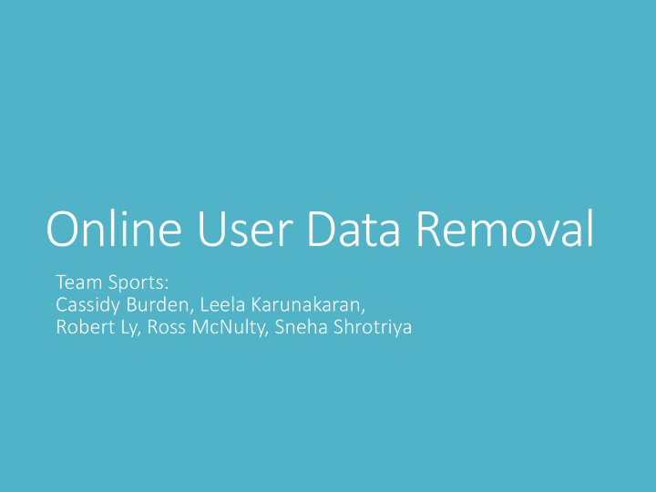 online user data removal