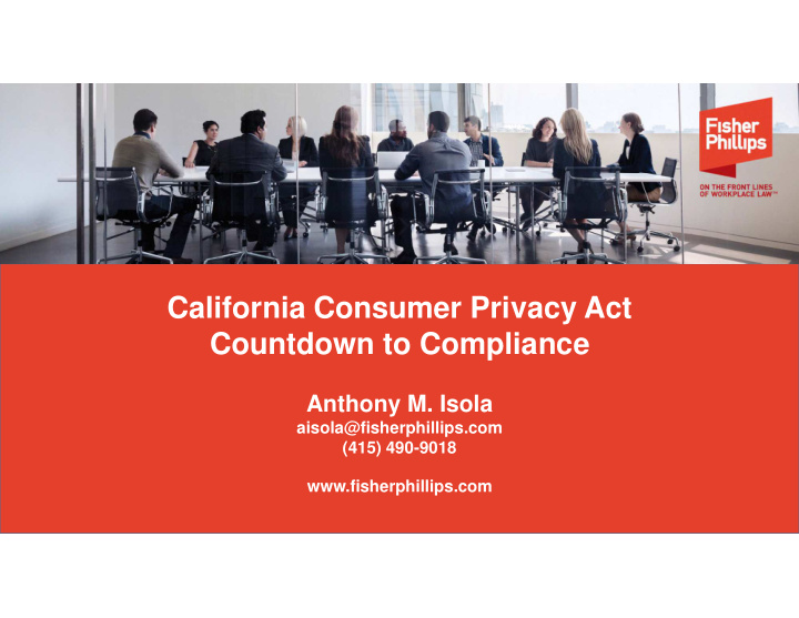 california consumer privacy act countdown to compliance