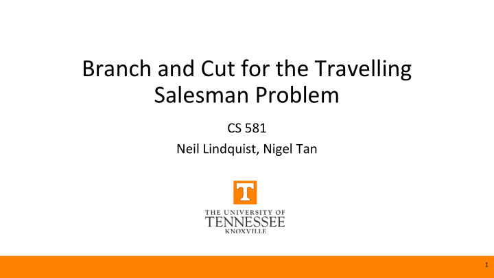 branch and cut for the travelling salesman problem