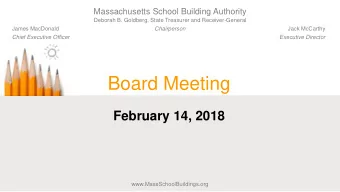 Board Meeting  February 14, 2018  www.MassSchoolBuildings.org  Table of Contents  Procurement FY