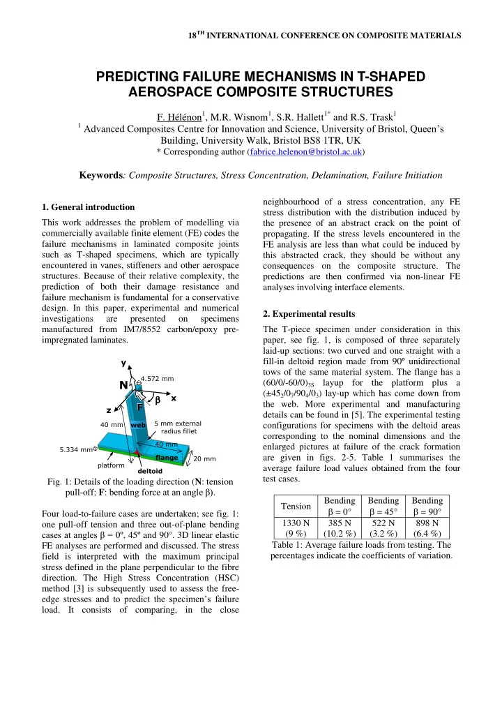 predicting failure mechanisms in t shaped aerospace