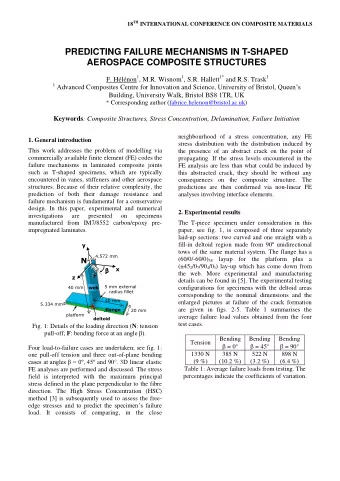 PREDICTING FAILURE MECHANISMS IN T-SHAPED  AEROSPACE COMPOSITE STRUCTURES F. Hlnon 1 , M.R.