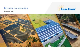 Investor Presentation  December 2019  Disclaimer  Forward-Looking Statements  This information