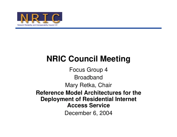 nric council meeting