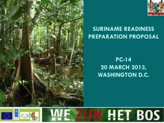 PC-14  20 MARCH 2013, WASHINGTON D.C. 20 March 2013, Washington D.C .  Suriname country profile