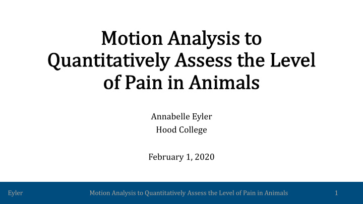 moti tion analysis to quanti tita tati tively assess th