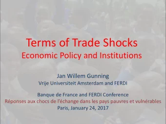 Terms of Trade Shocks  Economic Policy and Institutions  Jan Willem Gunning  Vrije Universiteit