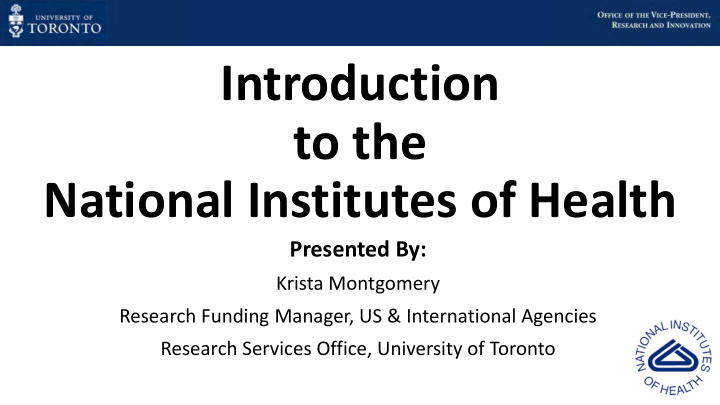 introduction to the national institutes of health