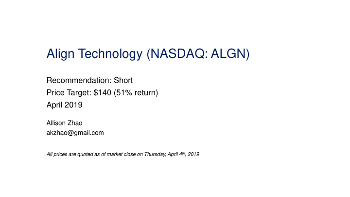 align technology nasdaq algn