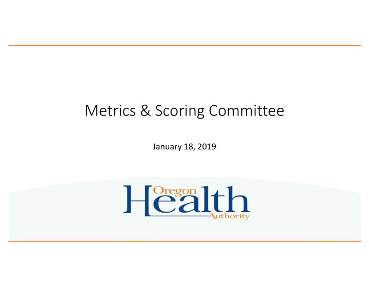 metrics amp scoring committee