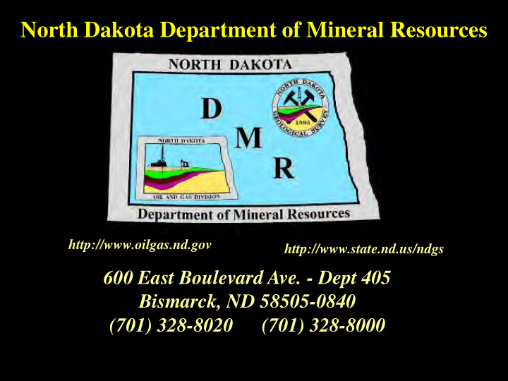 north dakota department of mineral resources