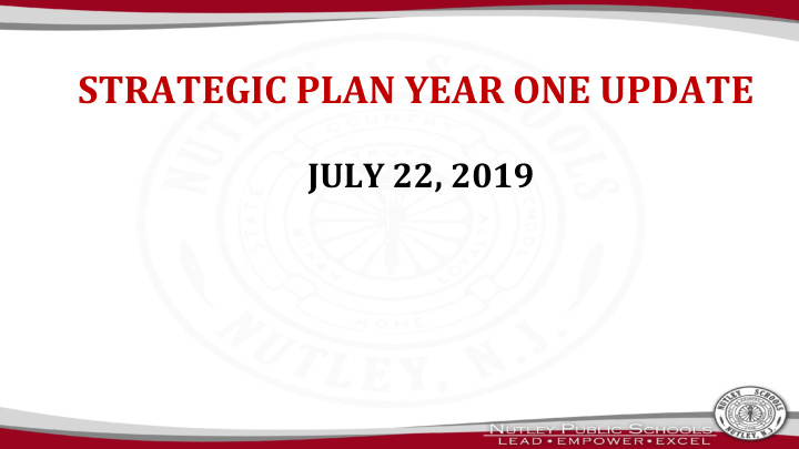 strategic plan year one update