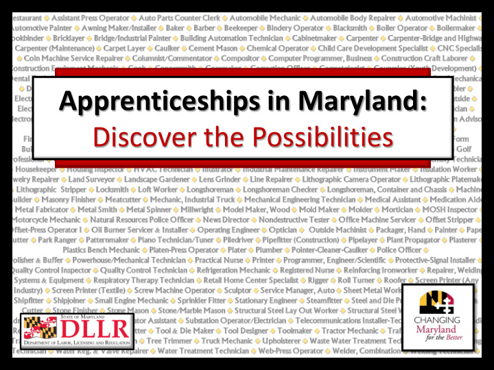apprenticeships in maryland discover the possibilities