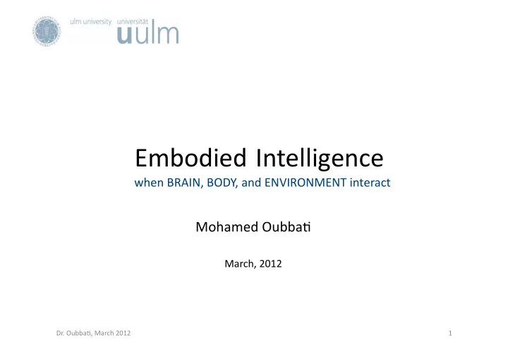 embodied intelligence