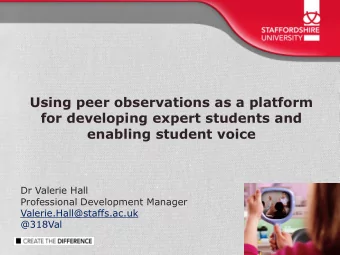 enabling student voice  Dr Valerie Hall  Professional Development Manager