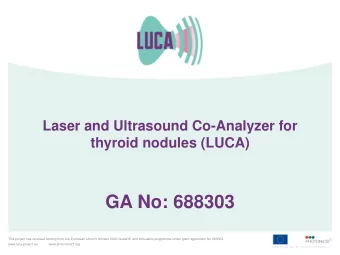 GA No: 688303 This project has received funding from the European Unions Horizon 2020 research