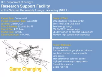 Game Changing  U.S. Department of Energys  Research Support Facility  at the National Renewable
