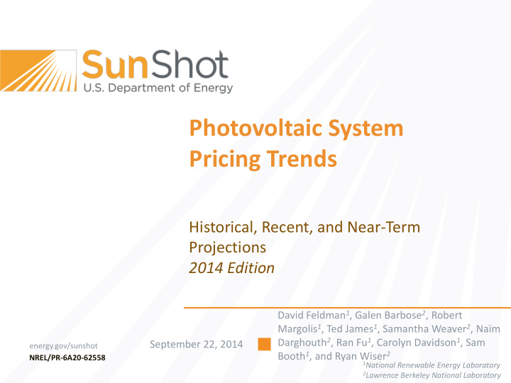 photovoltaic system pricing trends