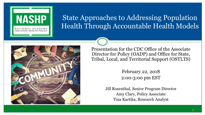 state approaches to addressing population health through