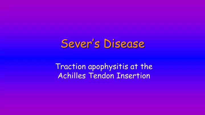 sever s disease