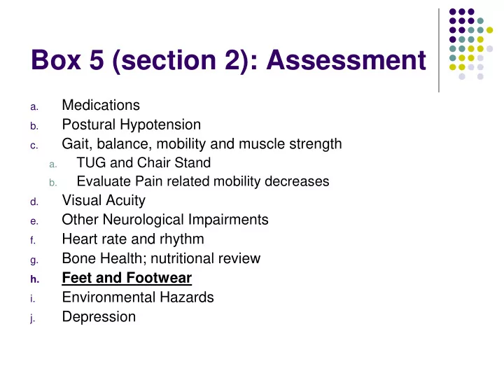 box 5 section 2 assessment