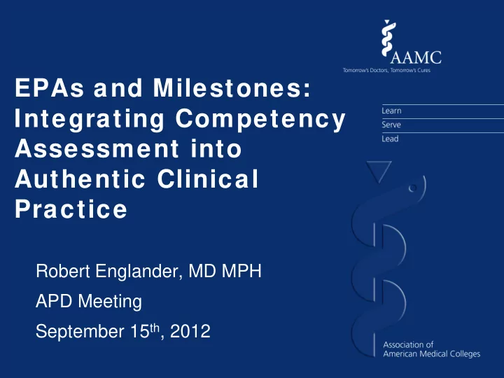 epas and milestones integrating competency assessment