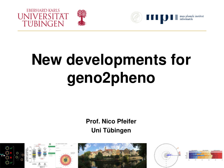 new developments for geno2pheno