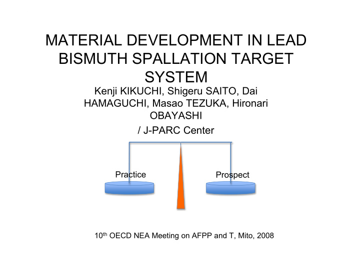 material development in lead bismuth spallation target