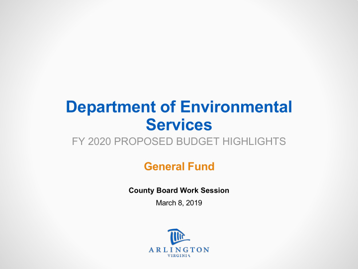 department of environmental services