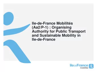 Ile-de-France Mobilits  (Aa2/P-1) : Organising  Authority for Public Transport  and Sustainable
