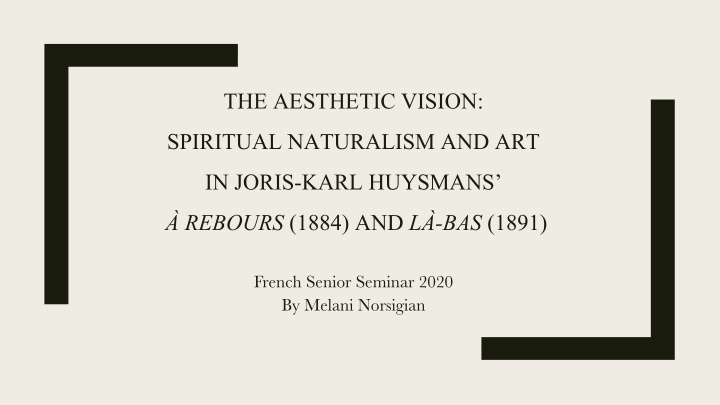 the aesthetic vision spiritual naturalism and art in