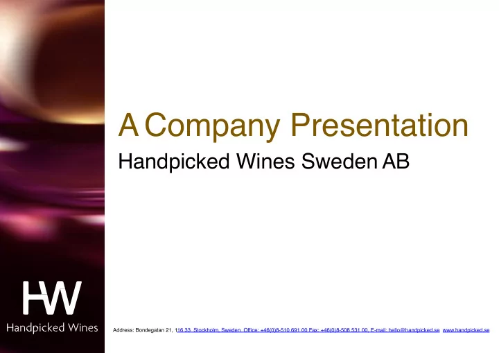 a company presentation